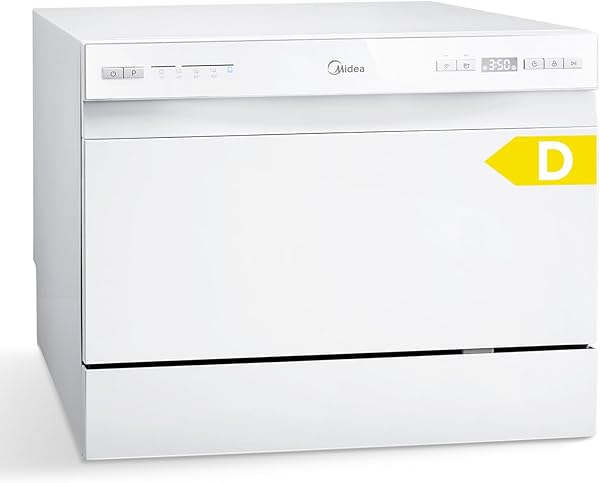 Midea Mini Geschirrspüler 6 Maßgedecke, 6+1 Programme, IOT-Steuerung, Startzeitvorwahl, Extra Trockungs-Funktion, Tischgeschirrspüler Ideal für Kleine Wohnungen, 2024 NEUES Modell
