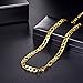 Gold Chain for Men,Figaro Men Chain,Hip Hop Jewelry,Chain Necklace,Gold Choker,Gift for Him,Stainless Steel,18K Gold Plated,Mens Jewellery,N2791J-22