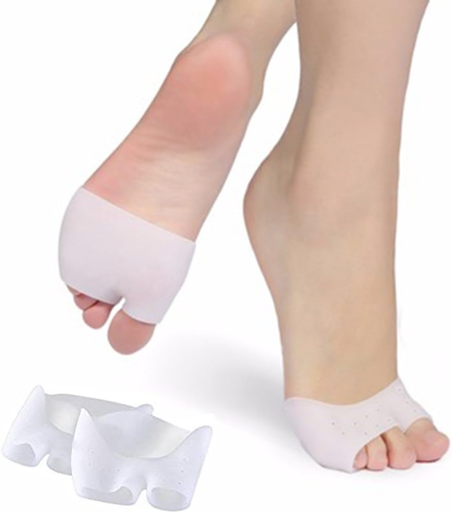 2 Pieces, Tiemahun Original Half Toe Sleeve Metatarsal Pads, Bunion & Forefoot Cushioning, Prevent Calluses and Blisters 40C