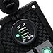 FXC Waterproof Marine Boat Rocker Switch Panel 4 Gang with Dual USB Slot Socket + Cigarette Lighter LED Light for Car Rv Vehicles Truck (4 Gang Green Light)