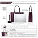15.6 Inch Laptop Bag for Women, Multi-Pocket Laptop Shoulder Bag Work Tote Bag Briefcase for Work Business Travel School (Burgundy)