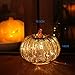Romingo Mercury Glass Pumpkin Light with Timer for Halloween Pumpkin Decorations Fall and Thanksgiving Christmas Decor,Gold, 5.5 inches