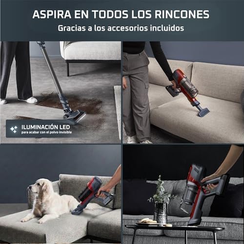 Rowenta xpert 6.60 essential - aspirador de pó sem fio, animal kit, controle de velocidade, modo eco, gatilho de função boost, autonomia de até 45 min, bateria removível, design leve, rh6878