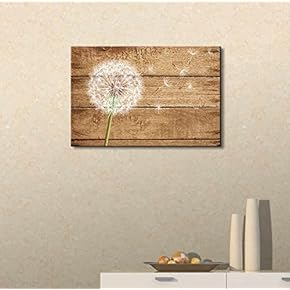 Dandelion on Vintage Wood Background - Canvas Art Wall Art -12" x 18"