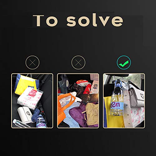 Car Seat Headrest Hooks,Universal Car Seat Hooks for Purse and Bags with phone Holder and lock(Silver-set of 2)