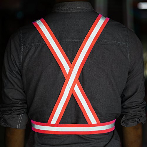 Reflective Safety Vest Leshp Premium Reflective Running Vest Visibility Safety Accessories for Walking,Cycling,Hiking,Motorcycle Riding,Jogging (Regular, Orang)