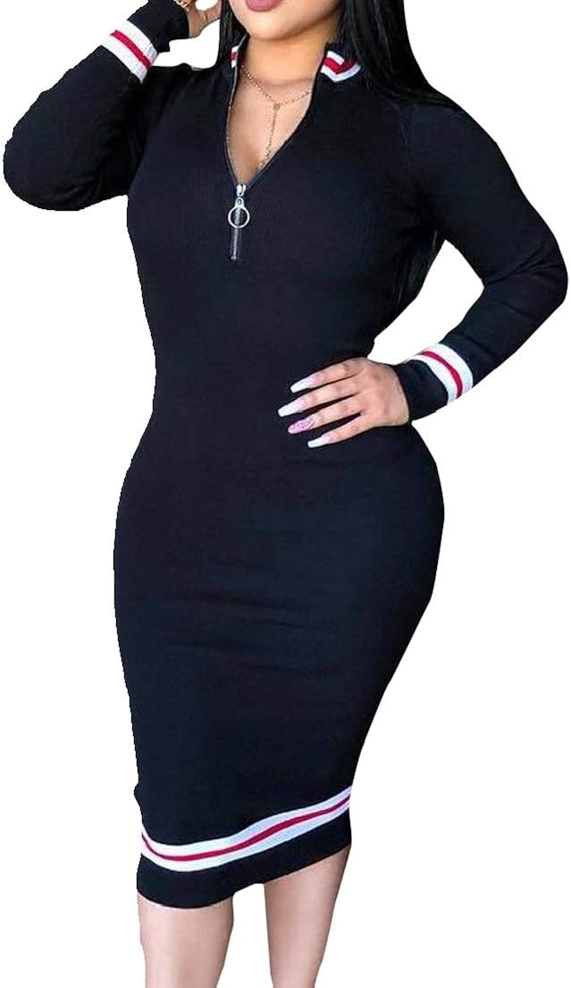 zip through bodycon dress
