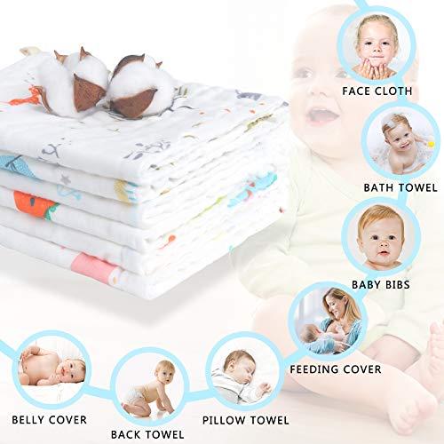 Muslin Baby Burp Cloths 6 Pack Premium Cotton Burping Rags for Newborn Ultra Soft and Absorbent Unisex Spit Up Rags for Boys and Girls Perfect Baby Registry Gift 20\'\' X 10\'\'
