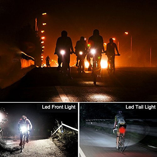 image for Bike Light, AUGYMER 12 Hours Lighting LED USB Rechargeable Bicycle Lig