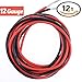 Hilitchi 12 Gauge 12Feet Silicone Wire High Temperature Resistant Super Soft Flexible Silicone Wire [6ft Red and 6ft Black] (12 AWG)