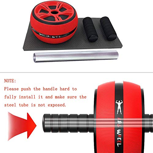 Owill Ab Roller, Home Abdominal Exercise Equipment core Muscle Sports Equipment with Wider Ab Wheel and Knee Pads - Thumbnail 3