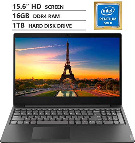 2019 Newest Lenovo Ideapad S145 15.6″ HD LED-Backlit Widescreen Laptop, Intel Pentium Gold 5405U 2.30GHz Processor, 16GB RAM, 1TB Hard Disk Drive, Wireless-AC, Bluetooth, Windows 10, Granite Black