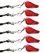 Adecco LLC 6 Pack Plastic Coach Whistles, Sports Referee Whistles with Lanyard, Red Whistle for Lifeguard Training Sports Safety Emergency
