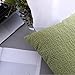 Kevin Textile Decor Velvet Solid Striped Cushion Cover Sham Handmand Decor Pillow Cover Soft Square Throw Fall Pillow Case for Chair, 18x18 inch (45cm),Set of 2,Greenery