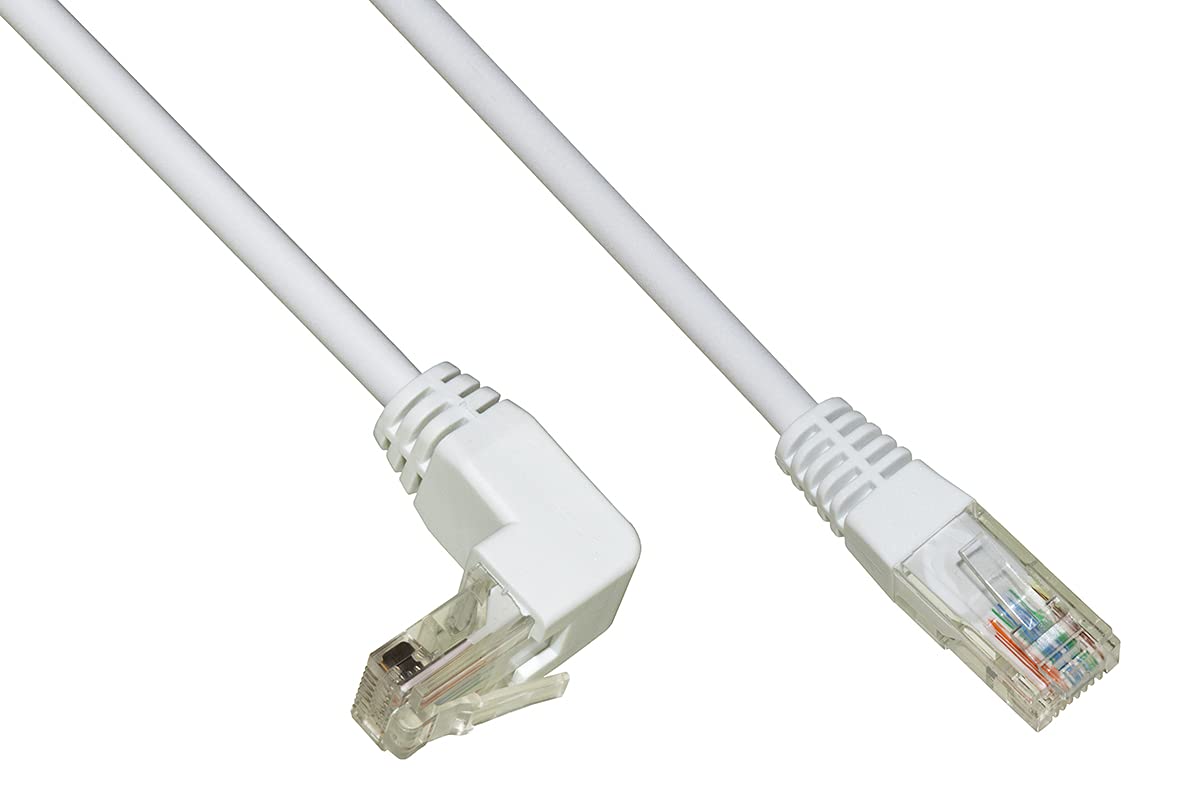LINK LK5E005P Network Cable Utp Cat 5E Unshielded 0.5 m White Colour 1 Connector 90 Degree