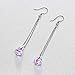 Desimtion 925 Sterling Silver Raindrop Dangle Hypoallergenic Earrings Color Change Crystal For Swarovski