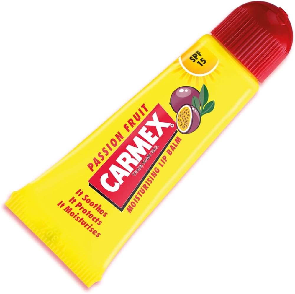 Carmex Passion Fruit Lip Balm Tube SPF 15 Sun Protection Dry Cracked Lips 10g