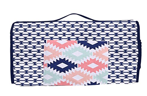 Bacati Tribal Aztec Cotton Percale Toddler Nap Mat, Coral/Mint/Navy/Pink, 20" x 50"