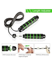 GYMTOP Skipping Rope - Cardio Jump Rope   with Ball Bearings Rapid Speed and 6” Memory Foam Handles-Ideal for Men & Women and Children Aerobic Exercise Speed Training