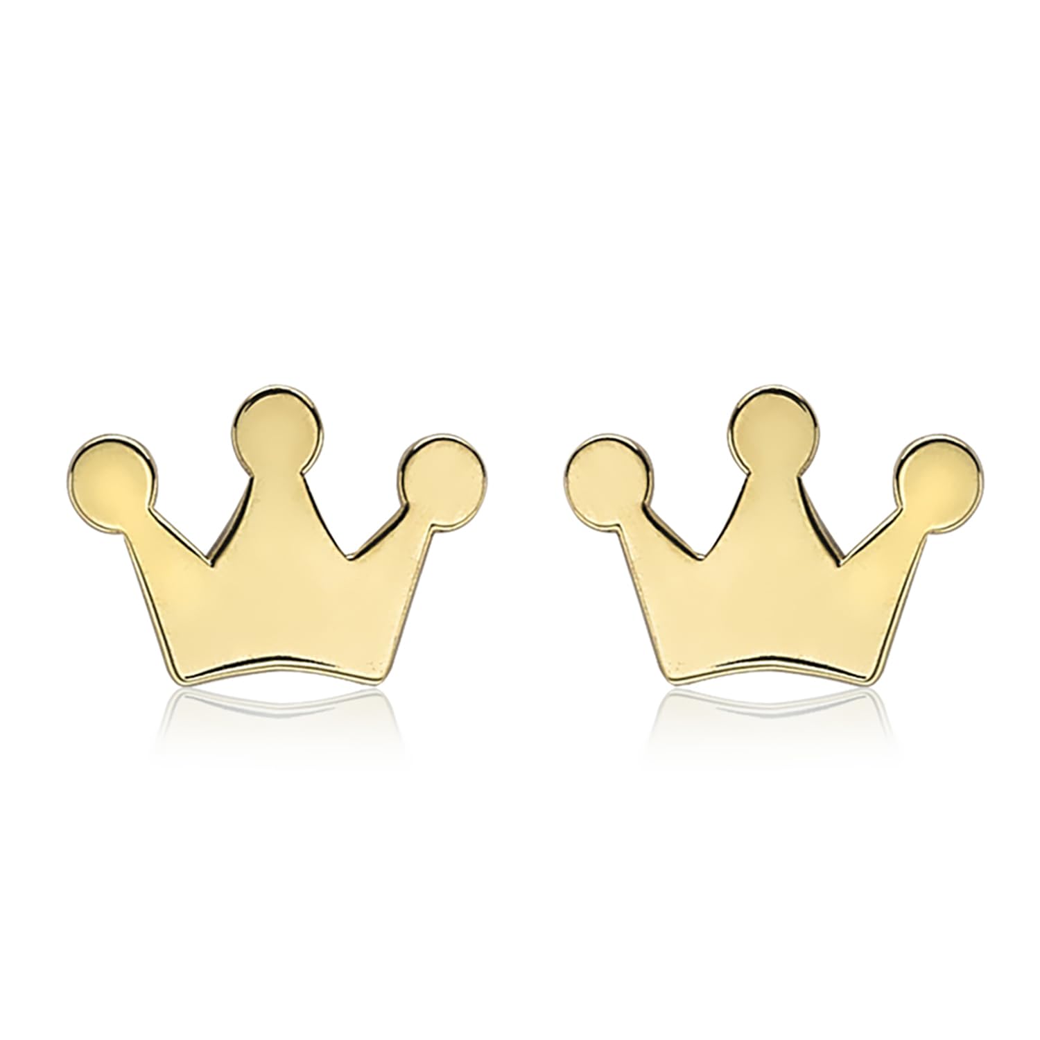 CARISSIMA Women 9 ct (375) Yellow Gold 6.3 x 4.6 mm Crown Stud Earrings