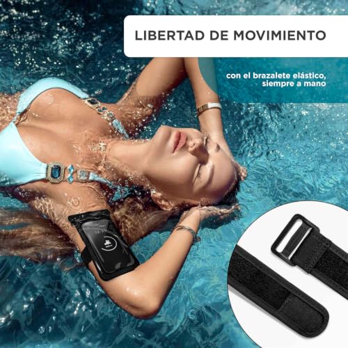 ONEFLOW Funda impermeable para teléfono Realme C11 (2021) | Ventana táctil y cámara + correa y correa para colgar (negro océano)