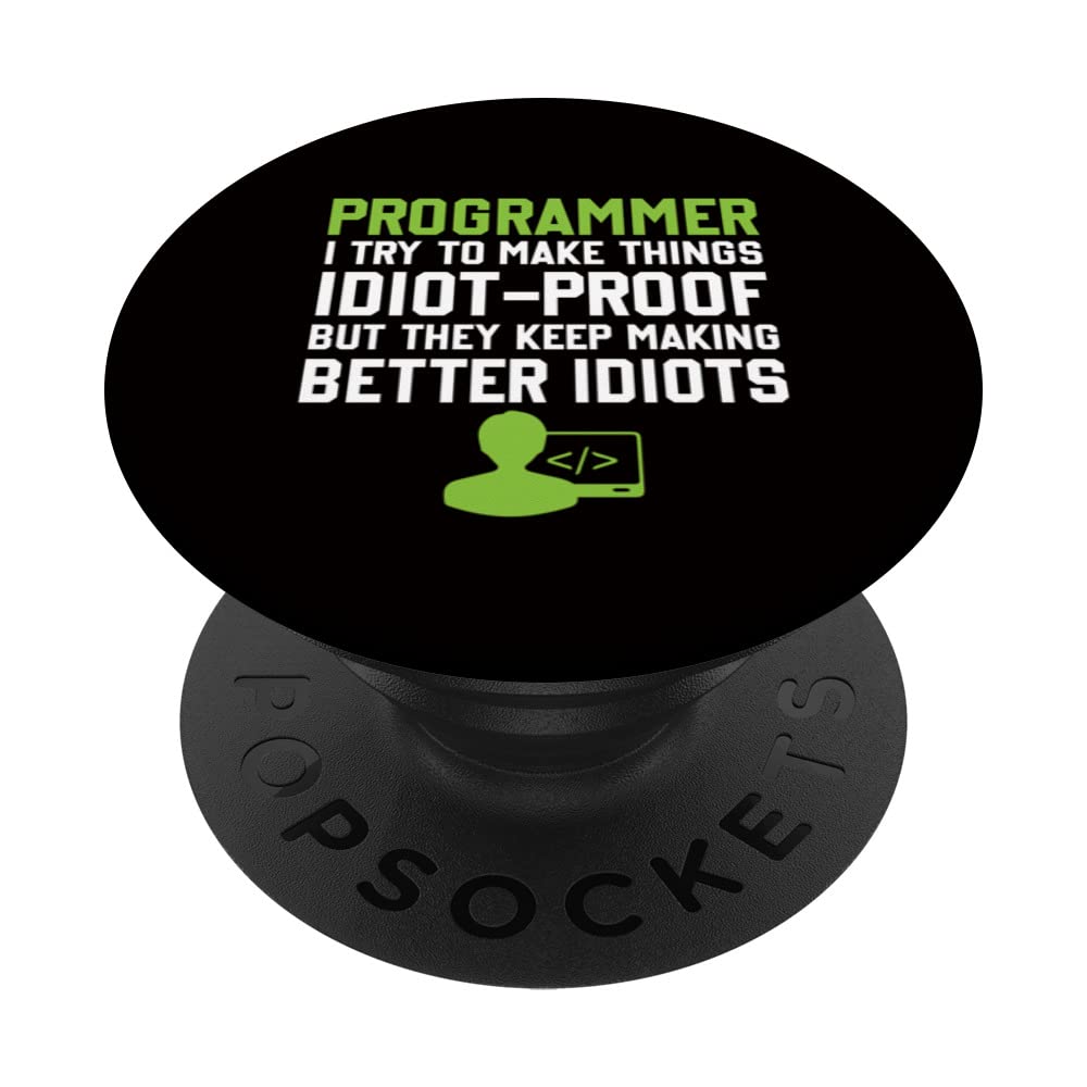 Programming Slogan Software Developer Computer Engineer PopSockets Swappable PopGrip