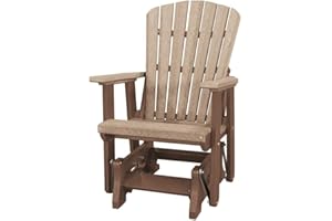 AMERICAN FURNITURE CLASSICS OS Home and Office Furniture 27" Resin Fan Back Glider in Weatherwood/Brown