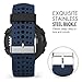 MoKo Watch Band Compatible with Garmin Forerunner 235, Soft Silicone Replacement Watch Band fit Garmin Forerunner 235/235 Lite/220/230/620/630/735XT/Approach S20/S6/S5 - Midnight Blue & Black