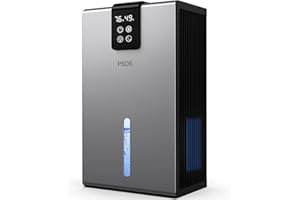 PSOS Dehumidifier, Dehumidifiers for Home,98 OZ Water Tank, (1000 sq.ft) Quiet Dehumidifier for Basement Bathroom Bedroom with Humidity Display, Auto Shut Off, Relaxing 7 Color Ambient Light(Gray)