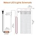 SHONCO Meteor Shower Raindrop Lights, 50CM 10 Tubes 540 LED Meteor Lights Waterproof Snow Falling Icicle Lights Outdoor Cascading String Lights for Garden Party Wedding Christmas Tree Patio (White)