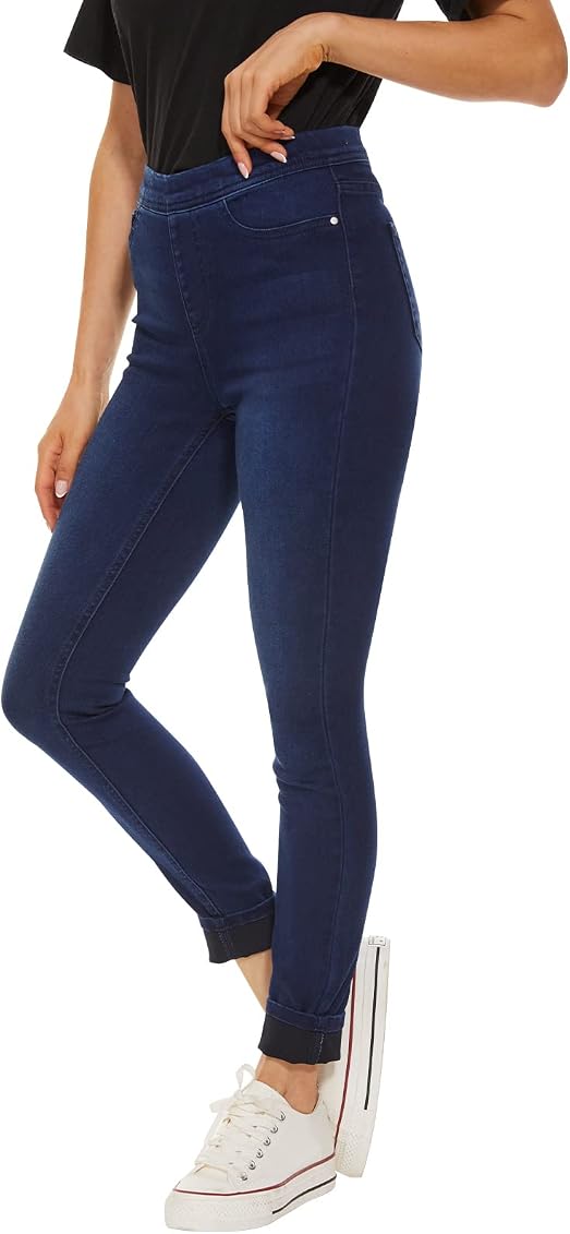 LOUEERA Jeggings for Women High Waist, Women's Pull-On Skinny Jeans  Strethy, Soft Slim Fit Denim Jegging with Pockets Pants (Dark Blue XS) at  Amazon Women's Jeans store