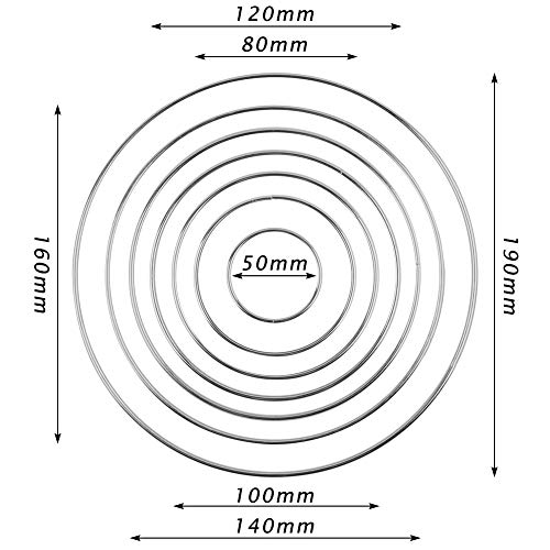 VGOODALL 14 Stk. 7 Größen Metallringe Drahtring Metall Ringe Hoops für Traumfänger
