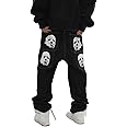 Hip Hop Gothic Denim Pants Streetwear Mens Graphic Print Baggy Punk Rock Jeans Harajuku Casual Loose Jean Trousers