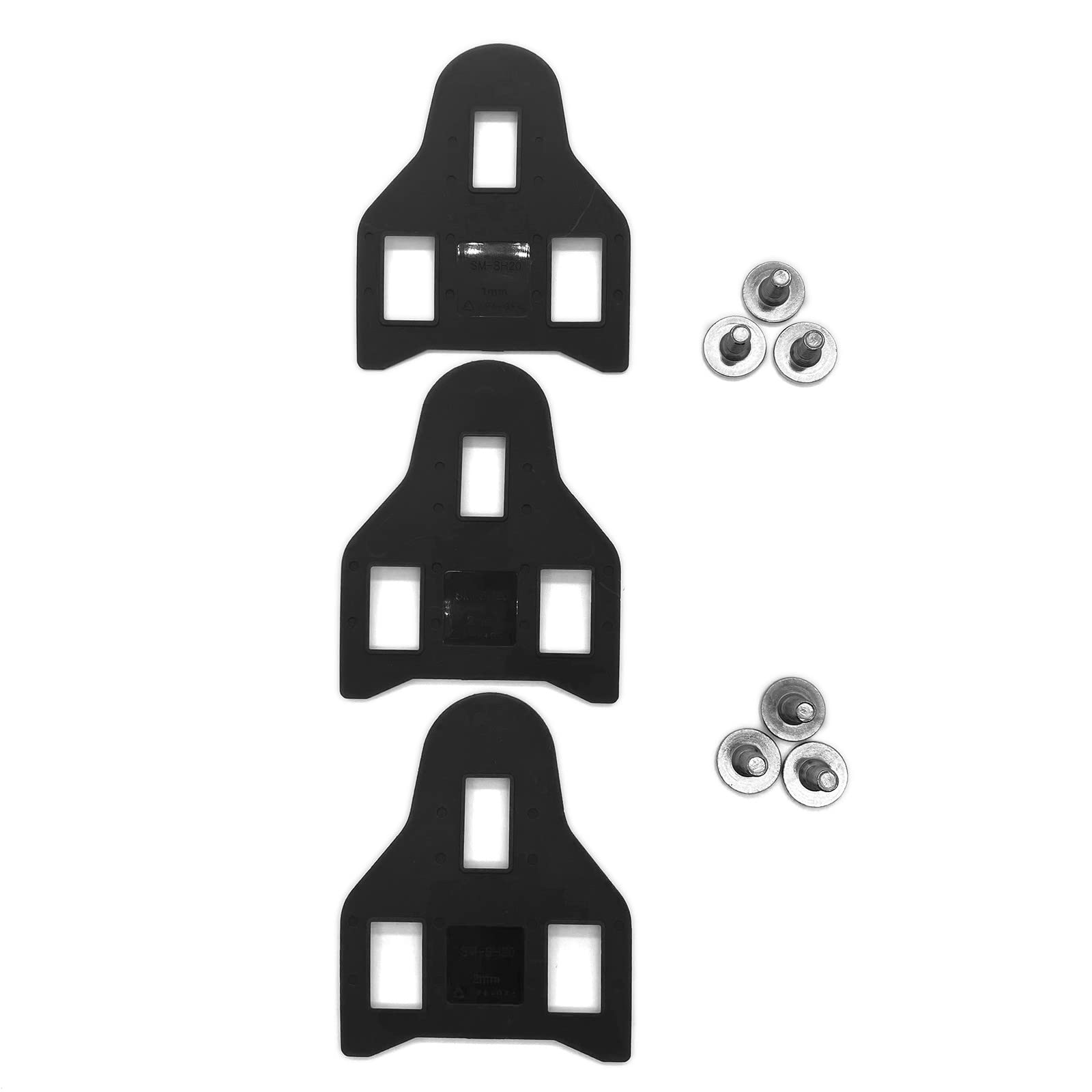 NELboNs Road Bike Pedal Cleat Spacer Shims, Adjustable Spacers for SM-SH20 Cleats Plastic, 1*1mm + 2*2mm, M5*10mm, M5*13.5mm Screws Included