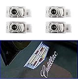 AMINEY 4 Pcs Door Welcome Lights Ghost Shadow Logo Light Led Door Projectors For Cadillac, New Logo, Easy Installation