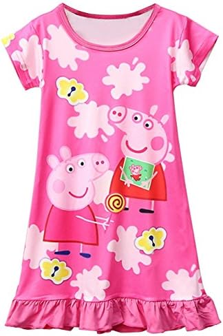 Girls' Cartoon Silk Smooth and Comfortable Princess Nightdress