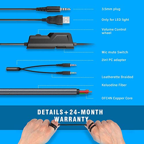 PeohZarr Gaming Headset for Xbox One, PC Headset with Noisecanceling