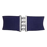 Womens Elastic Belt Navy Blue with Metal Hook XL CL8961