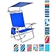 Deluxe Lightweight 4 Position High Seat Aluminum Beach Chair with Canopy, Cup Holder, Storage Pouch, 250 lbs Capacitythumb 2