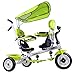 Baby Stroller Tricycle Toy Bike Baby Toddler Ride Green Twins Kids Child Push Toy Outdoor Trike MD Group