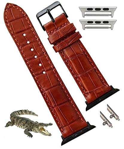 Light Brown Crocodile Leather Watch Band Alligator