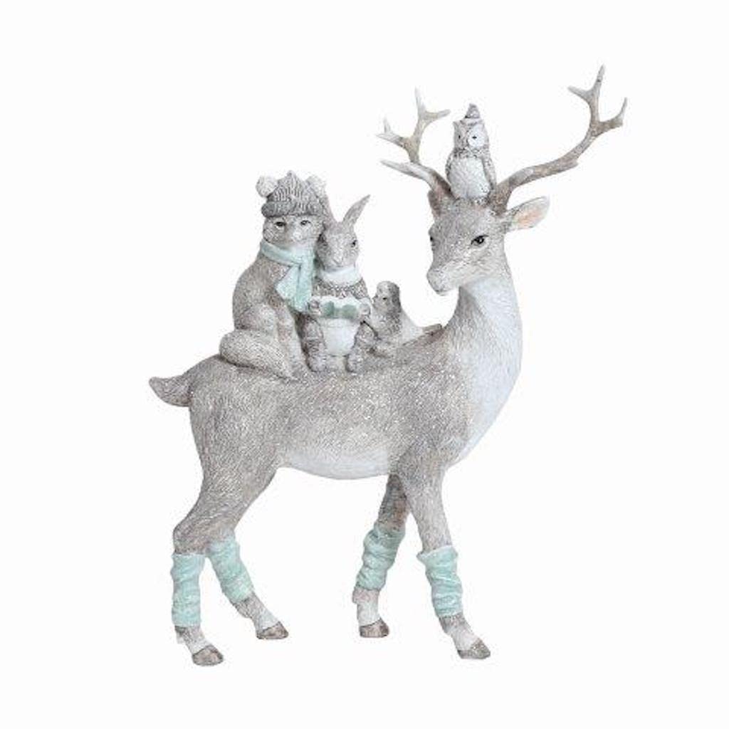 Large Reindeer Stag Deer Rabbit Owl Fox Robin Woodland Animals Figurine Ornament 25cm Tall