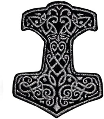 Thor's Hammer Patch Iron on Sew on Vikings Mjölnir