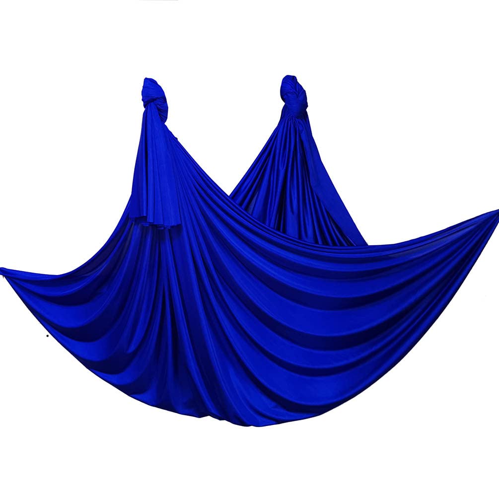WELLSEM Deluxe L:5.5 Yards W:3 Yard Yoga Flying Swing Aerial Yoga Hammock Silk Fabric for Yoga Anti-gravity Pilates (Deep Blue)