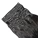 Clip In Sets 10pcs Clip In Human Hair Extensions Remy Human Hair Straight For Full Head Jet Black #1 20inch 200g