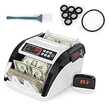 ARKSEN Dual LCD Display + External Displays Money Bill Counter Counterfeit Detector UV/MG/IR CE Listed