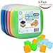 Youngever 6 Pack Ice Packs for Lunch Box, Cool Cooler Slim Reusable Ice Packs, Lunch Freezer Pack with FREE 10 Ice Cubes, Multicolored