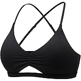 YEOREO Women's Sports Bras Chilene Strappy Criss Cross Open Back Low Impact Removable Cups Gym Yoga Workout Bra