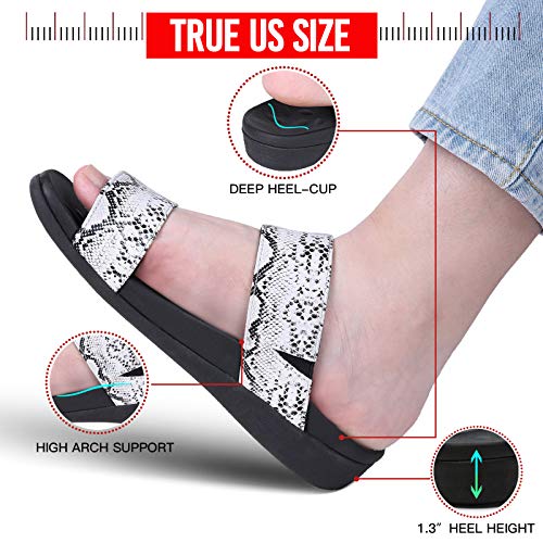 MEGNYA Archies Orthopeic Slides for Women, Cushioned Plantar Fasciitis Sandals for Flat Feet 