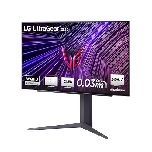 LG Electronics 27GS95QE-B.AEU Ultragear™ OLED Gaming Monitor 27", 2560 x 1440, 16:9, 0,03 ms GtG, 240 Hz, HDR10, DisplayHDR™400 True Black, DCI-P3 98,5%, NVIDIA G-Sync™, AMD FreeSync™ - Schwarz thumbnail 1